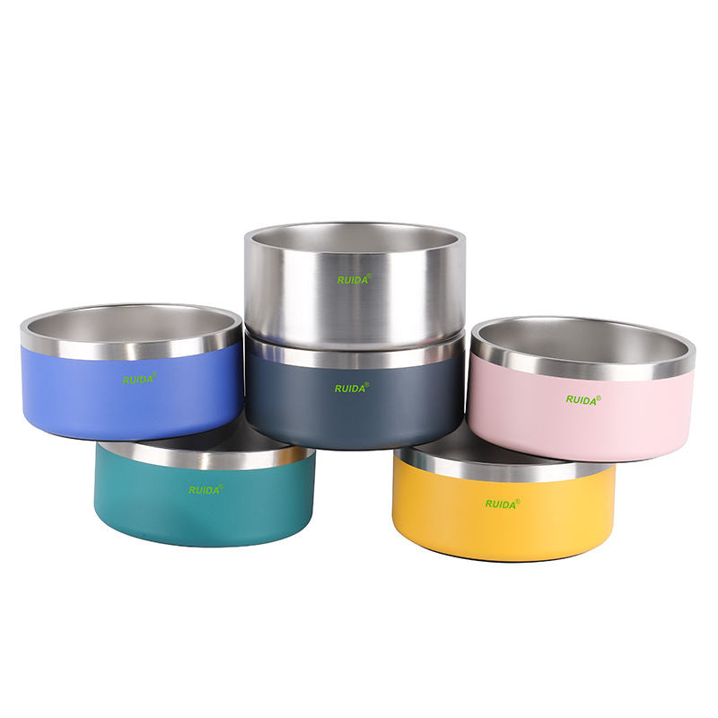 100oz Extra Large Stainless Steel Dog Bowl - Double Wall & Non-Slip