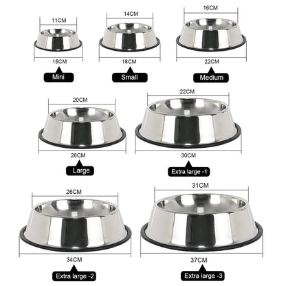 Classic Non-Slip Stainless Steel Pet Bowl - Durable & Easy to Clean