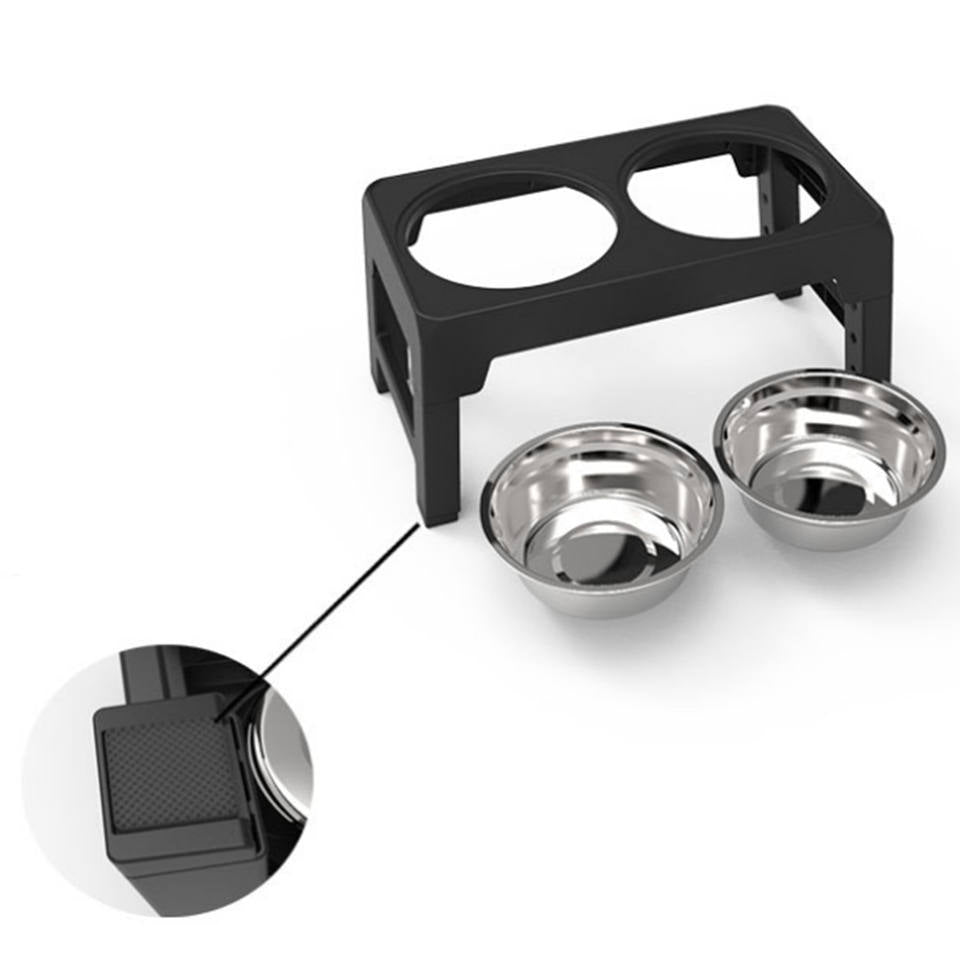Elevated Stainless Steel Dog Bowl Stand - 10" Raised Feeder (0.85 Gallon)