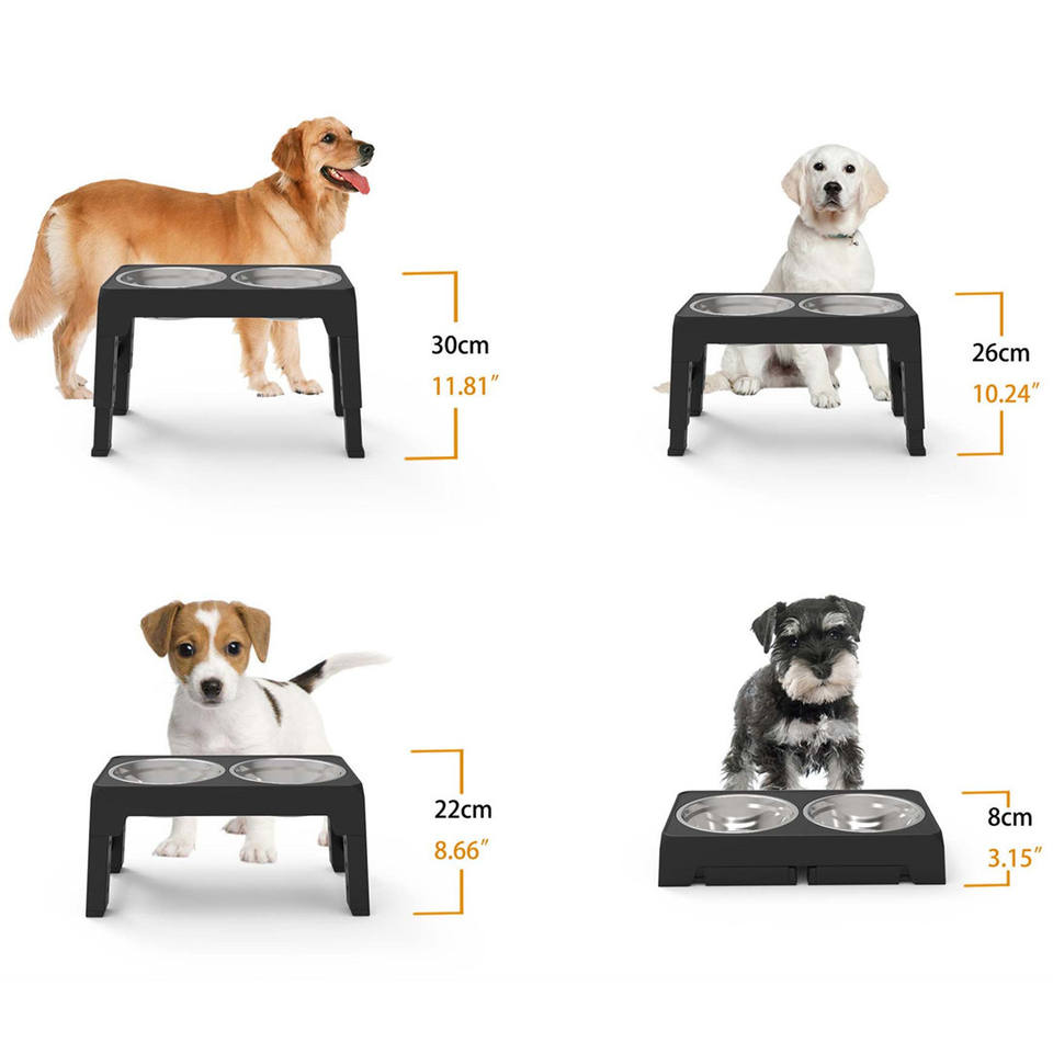 Elevated Stainless Steel Dog Bowl Stand - 10" Raised Feeder (0.85 Gallon)