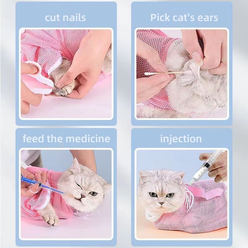 All-in-One Cat Grooming & Bathing Bag - Anti-Scratch Mesh Design