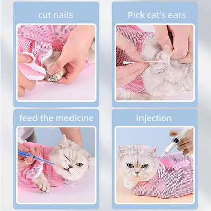 All-in-One Cat Grooming & Bathing Bag - Anti-Scratch Mesh Design