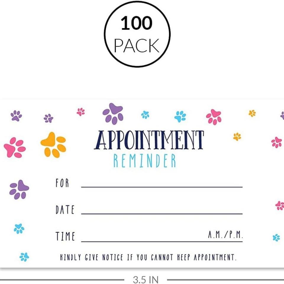 Professional Pet Grooming Client Record Cards - 5x8" Paw Print Design (100 Pack)